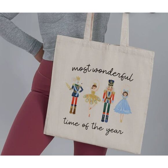 New "it's the most wonderful time of the year" canvas Tote bag - Picture 1 of 4